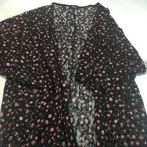 Deb Long Black Lace Cardigan